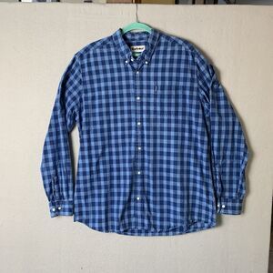 Barbour Shirt Mens XL Blue Check Tailored Fit Button Country Dad Preppy